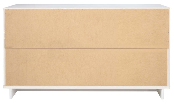 English Elm Granville 55" Dresser In White - Stylish 6-Drawer Storage With Gold Handles & Textured Design B365S00086