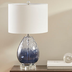 510 Design Borel Transitional Ombre Glass Table Lamp UH153-0099 Dark Blue