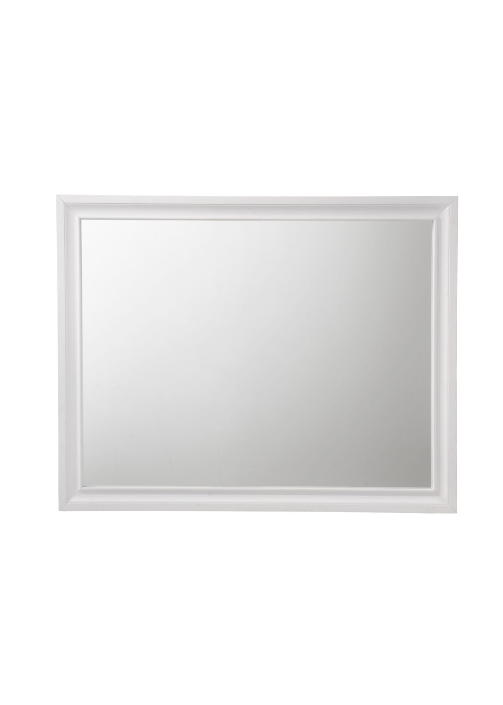 English Elm Naima White Finish Mirror — 41"x31" Sleek Non-Beveled Wall Mirror with Durable Wood Frame, Modern Chic B2726P261239