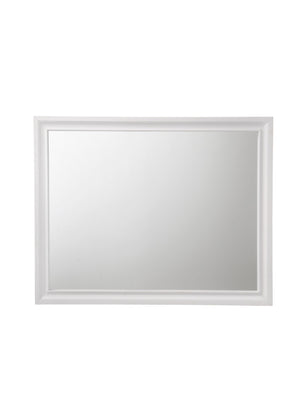 English Elm Naima White Finish Mirror — 41"x31" Sleek Non-Beveled Wall Mirror with Durable Wood Frame, Modern Chic B2726P261239