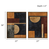 INK+IVY Jeweled Geo Mid-Century Hand-Embellished Abstract 2-Piece Framed Canvas Wall Art Set II95C-0161 Multi