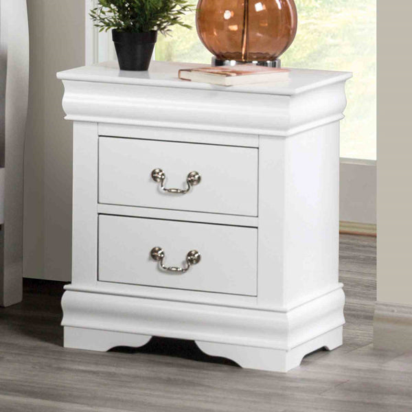 English Elm Light Gray Contemporary Nightstand Solid Rubberwood Dovetail Drawer Bedroom Storage White B2741P433360