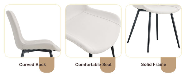 English Elm Table And Chair Set: Modern Grey Marble Dining Table With 6 Pu-Cushioned Chairs & Metal Frame W1151S01883-GIGA