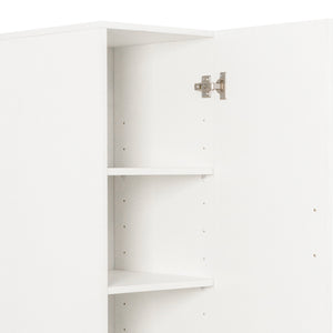 English Elm Kitchen Pantry Cabinet Freestanding Tall Storage with Pull Out Shelves Slim White Design W331P373803