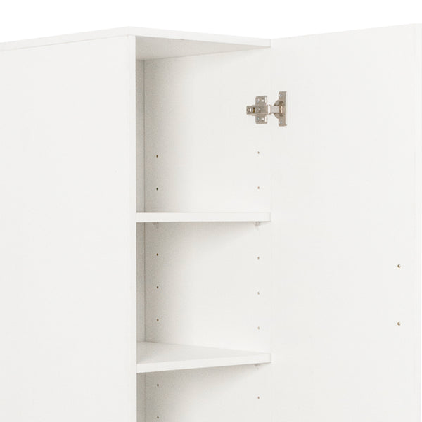 English Elm Kitchen Pantry Cabinet Freestanding Tall Storage with Pull Out Shelves Slim White Design W331P373803