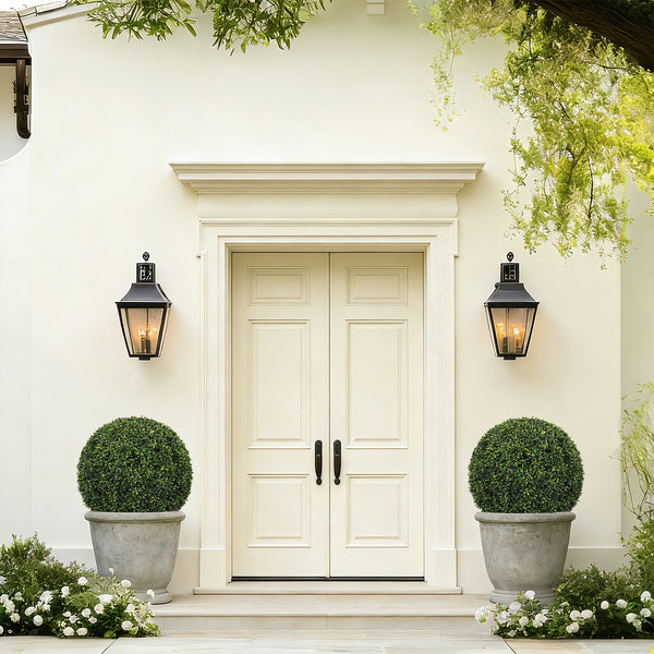 English Elm 18.5in Faux Boxwood Topiary Spheres Uv Stable Outdoor Garden Planter Decor Set of Two W2945P460781
