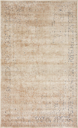 Unique Loom Chateau Jefferson Machine Made Border Rug Beige, Beige/Ivory/Light Brown/Blue 5' 1" x 8' 0"