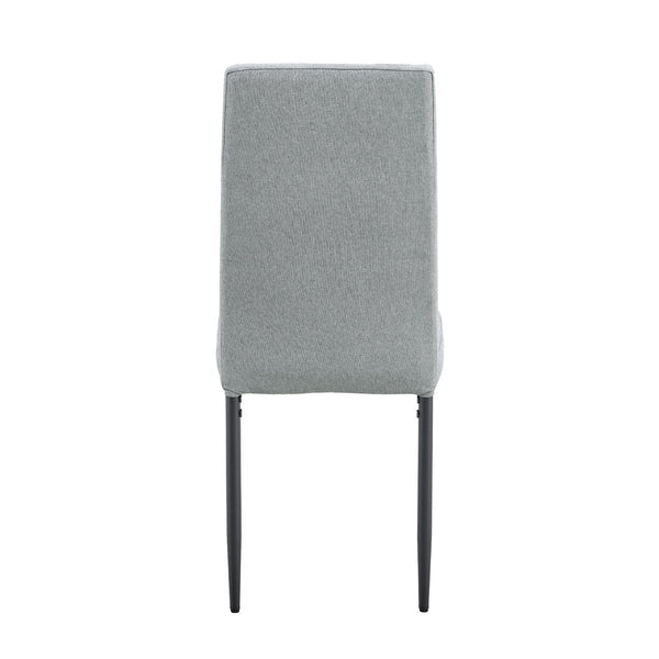 English Elm Linen Tufted Dining Chairs Set of 4 — Upholstered Padded Seats, Metal Legs, 330lb Capacity, Gray Elegance N752P190530G