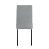 English Elm Linen Tufted Dining Room Chairs Set Of 6, Accent Diner Chairs Upholstered Fabric Side Stylish Kitchen Chairs With Metal Legs and Padded Seat - Gray