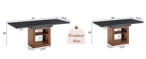 English Elm An Extendable Mdf Dining Table with Open Shelf Storage Seats up to Eight Black,Walnut W1151S04668