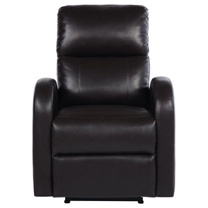 English Elm Meglia Brown Power Recliner Chair with Faux Leather Upholstery, Smooth Button Controls for Comfort B062P299796