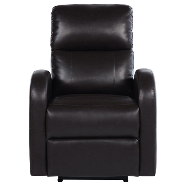 English Elm Meglia Brown Power Recliner Chair with Faux Leather Upholstery, Smooth Button Controls for Comfort B062P299796