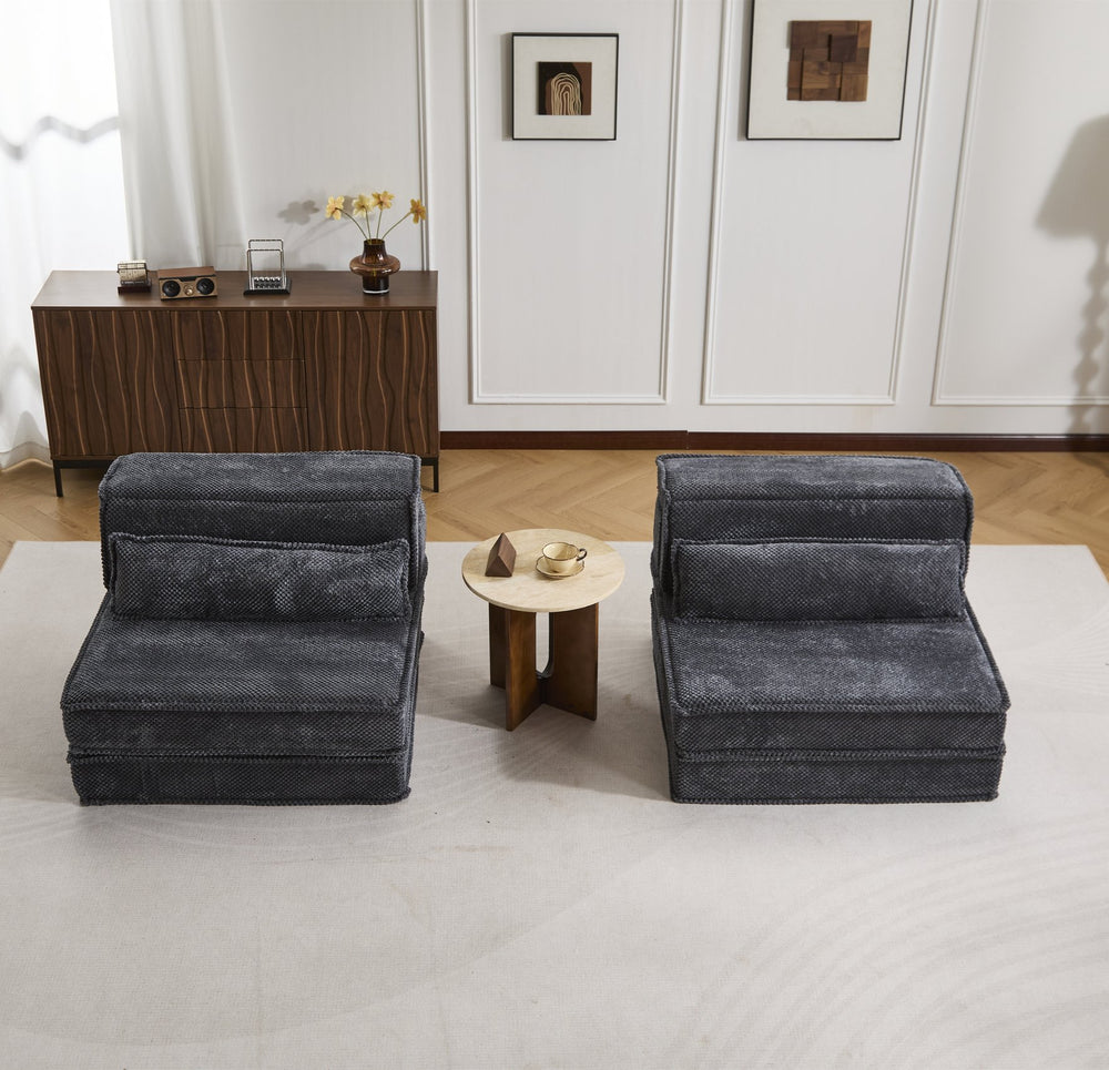 English Elm Compression Modular Sofa Bed – Versatile, No Assembly Needed, Pet-Friendly Fleece, Oversized Comfort! W3723S00049