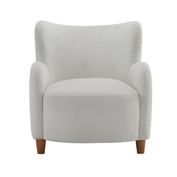 English Elm Christopher Knight Home® - Lucia Velvet Wingback Armchair with Pocket Spring Cushion, Mid-Century Birch Legs, Luxe Comfort White 31.5 L x 30.75 W x 30.5 H N776P205426W