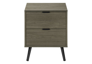 English Elm Accent Side Table Rustic Grey Laminate Compact Storage Cabinet Transitional Bedroom Grey B2710P461693