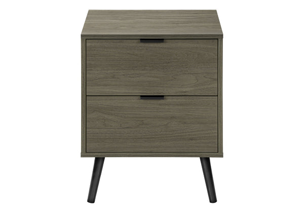English Elm Accent Side Table Rustic Grey Laminate Compact Storage Cabinet Transitional Bedroom Grey B2710P461693