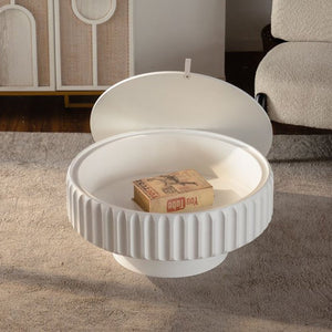 English Elm Scalloped Wave Edge Coffee Table Sculptural Low Profile Modern Living Room Accent W3081P389033