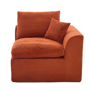 English Elm UNITED Cloud Couch Modular Sectional Sofa with Corduroy Cover, Ergonomic 2-Seater, No Assembly Needed Orange W1568P371118