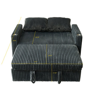 English Elm 53-inch Corduroy Recliner Sofa Bed with Usb Port Five Position Backrest Adjustment W2564P335437