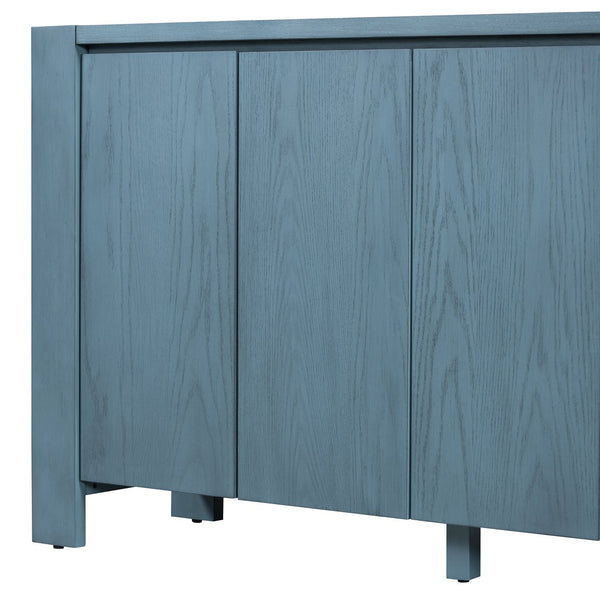 English Elm Trexm Four Door Retro Sideboard Oak Veneer Distressed Storage for Dining Living N715P204444M