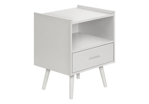 English Elm Accent Side Table Rustic Grey Laminate Compact Storage Cabinet Transitional Bedroom White B2710P461711