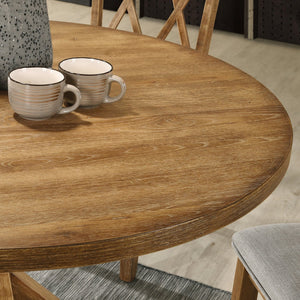 English Elm Windvale Square Oak Veneer Counter Height Table Seats Four with Pedestal Base Brown T2574P165166