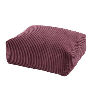 English Elm Big Corduroy Lounger Bean Bag with Ottoman Memory Foam Fill for Living Room Wine Red W395P435354