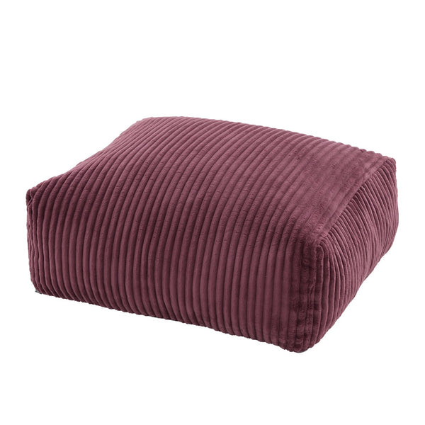 English Elm Big Corduroy Lounger Bean Bag with Ottoman Memory Foam Fill for Living Room Wine Red W395P435354