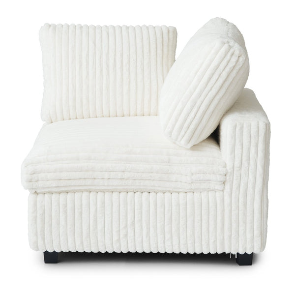 English Elm Pixel Modern Modular Sofa - Versatile Beige Corduroy L-Shaped Sectional For Cozy Living Spaces B341S00034-GIGA