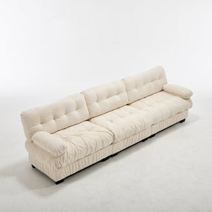 English Elm Modular Cloud Sectional Sofa Flannelette Deep Seat Couch for Living Room with Pillows Beige W2120S00033