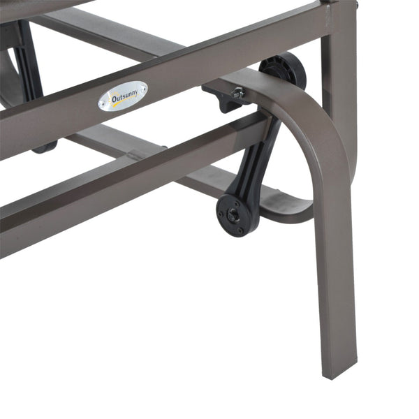 English Elm Outsunny Outdoor Glider Chair With Ergonomic Support, Smooth Rocking Action & Lightweight Design, Gray W2225P174332-GIGA