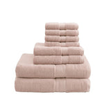 Madison Park Signature 800GSM Transitional 100% Cotton 8 Piece Antimicrobial Towel Set MPS73-321 Blush