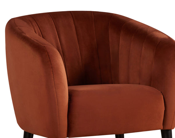 English Elm 1pc Barrel Accent Chair Rounded Back Plush Upholstery Mid-century Living Room Seat B011P479022