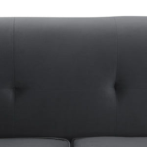 English Elm Wynnora 90" Gray Fabric Sofa with Plush Cushions, Brushed Stainless Legs, 750 lb Capacity, No Assembly B2736P354354