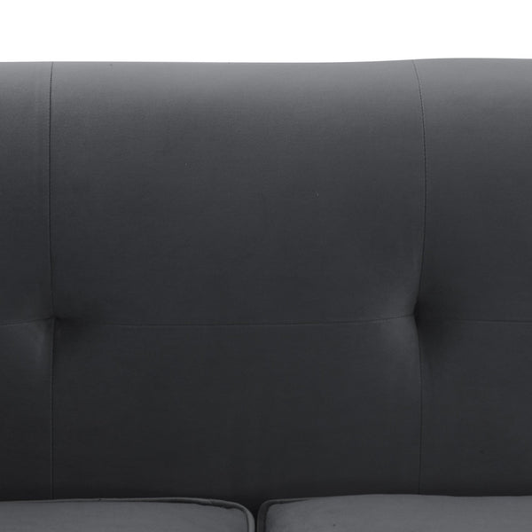 English Elm Wynnora 90" Gray Fabric Sofa with Plush Cushions, Brushed Stainless Legs, 750 lb Capacity, No Assembly B2736P354354