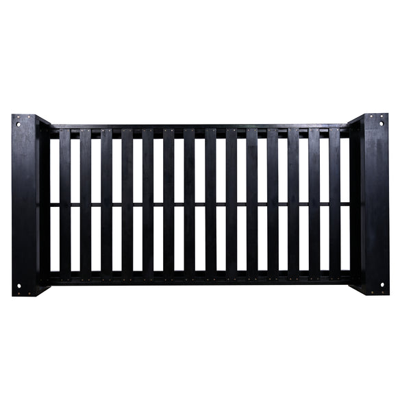 English Elm TOPMAX Twin Size Porch Swing Bed Crafted from Durable Acacia Wood with 400lb Capacity and Hemp Ropes Black N717P210135B