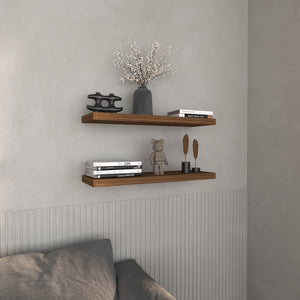 English Elm Floating Shelves - Elegant Mahogany Finish, Space-Saving Design, Perfect For Modern Home Décor B097P250920