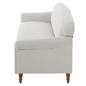 English Elm Modern Chenille Loveseat with Rolled Arms Pocket Spring Cushions and Rubberwood Legs N763P362173R