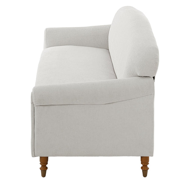 English Elm Modern Chenille Loveseat with Rolled Arms Pocket Spring Cushions and Rubberwood Legs N763P362173R