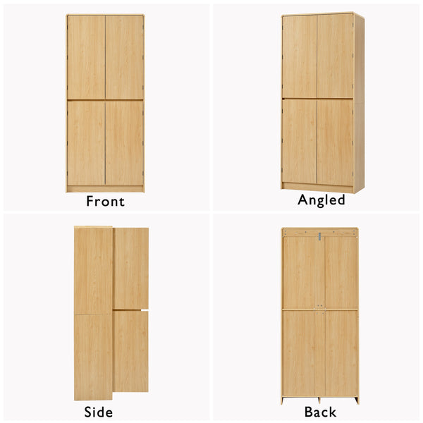 English Elm K&k Farmhouse Pantry Cabinet 72 Inch Tall Mdf Cupboard with Adjustable Shelves Natural N707S000021Y
