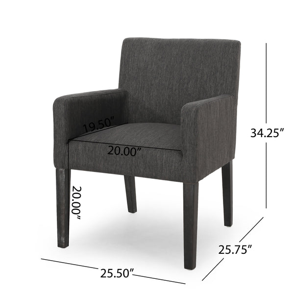 English Elm Arm Chair Upholstered Track Arm Contemporary Accent Seat for Living Room Reading Nook 69409.00CHAR