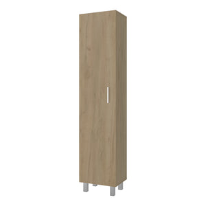 English Elm Vintro Tall Single Door Storage Cabinet with Metal Legs and Four Interior Shelves Natural Wood B070P487578