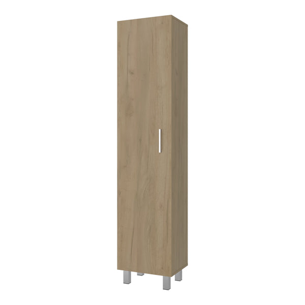 English Elm Vintro Tall Single Door Storage Cabinet with Metal Legs and Four Interior Shelves Natural Wood B070P487578