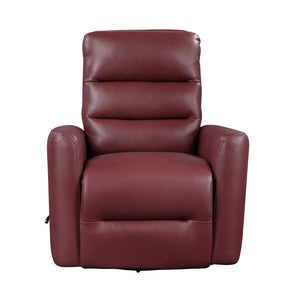 English Elm Glider Swivel Recliner Chair with Smooth Gliding Motion, Breathable Faux Leather, Luxurious Comfort and Space-Saving Design Red 34 L x 31 W x 26.5 H B011P287702