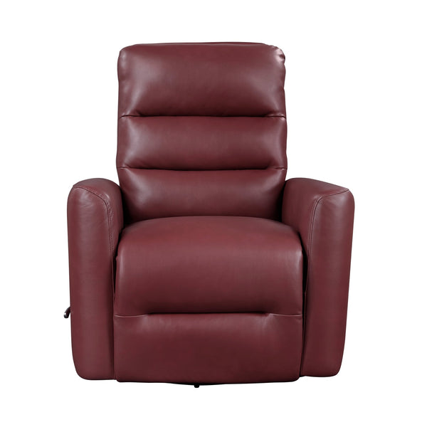 English Elm Glider Swivel Recliner Chair with Smooth Gliding Motion, Breathable Faux Leather, Luxurious Comfort and Space-Saving Design Red 34 L x 31 W x 26.5 H B011P287702