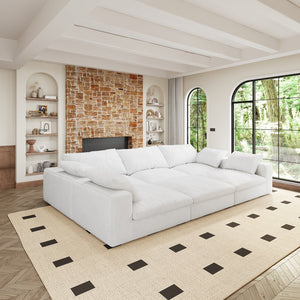 English Elm Large Modular Cloud Sofa - 6-Seat Stylish Down Sofa Bed For Modern Living Rooms & Apartments W2824S00023