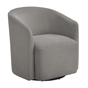 English Elm Ardena Swivel Barrel Chair with Durable Commercial-Grade Fabric, Pocket Coil Seat, 360° Swivel Comfort Gray B050P322595