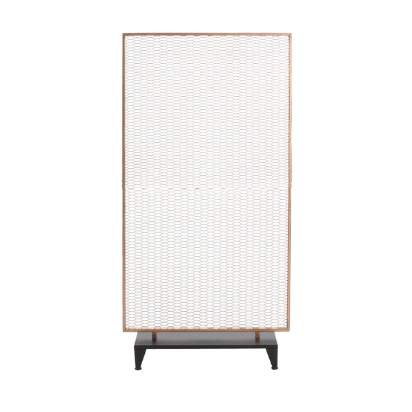 English Elm Christopher Knight Home® - STEEL Screen Divider Iron Room Partition – Gold Brushed Brown Mesh Panel, Modern Free-Standing Accent (33.5x32.5) 67262.00