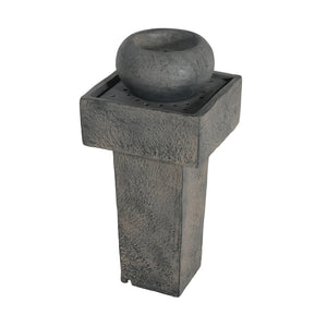 English Elm Christopher Knight Home® - 25.59"H Minimalist Concrete Column Fountain with LED Illumination, Durable Weatherproof Outdoor Accent N765P324547G