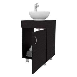 English Elm Wengue Bathroom Vanity With Integrated Vessel Sink, Spacious Storage, Modern Design For Small Spaces B062P303929-GIGA